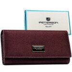 Trendy dámská koženkovo-kožená peněženka Peterson Ayaka, tmavě fialová