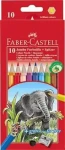 Faber-Castell Jumbo - Pastelky šestihranné - 10 ks + ořezávátko / rozmývatelné (111210)
