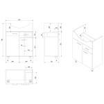 AQUALINE - ZOJA umyvadlová skříňka 61,5x74x32cm, 2x dvířka, 1x zásuvka, bílá 51065A