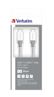 Verbatim 48867 USB (3.1), USB C (3.1)/USB C (3.1), 0,3m, stříbrný