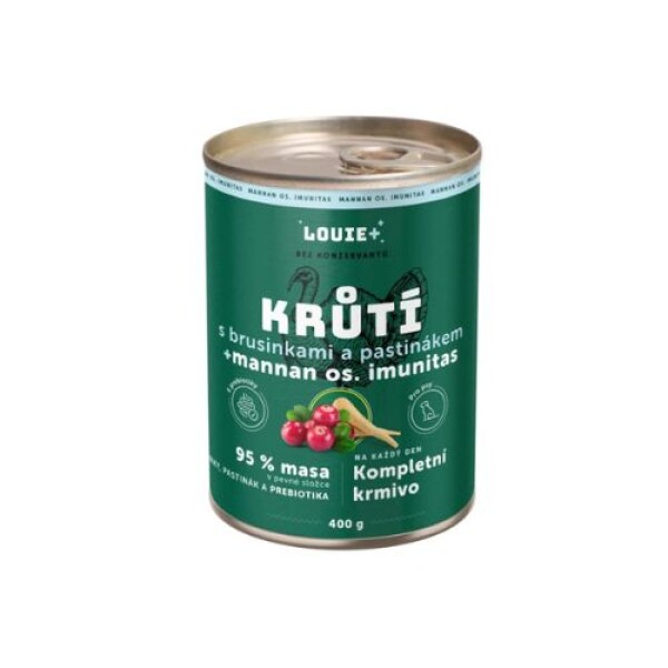 Louie konzerva Krůtí s brusinkami, pastinákem a prebiotiky 400g