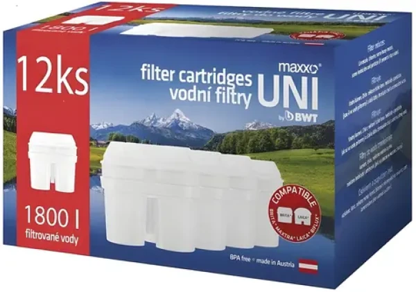 Maxxo UNI filtrační vložky do konvic / Filtrační vložka / 12 ks / Pro Laica Biflux, Brita Maxtra, BWT (100001755868)