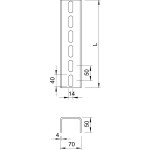 OBO Bettermann 6479308 U-stojina (d x š x v) 6 m x 70.00 mm x 50.00 mm 1 ks šedá