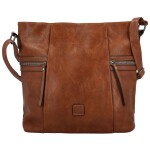 Trendy dámská koženková crossbody kabelka Nanya, hnědá