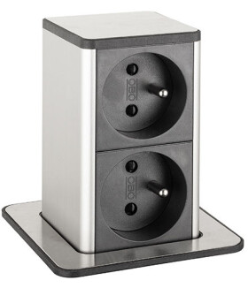 STRONG PowerUp zásuvka, 2x230V, Nerez, Fr (477461)