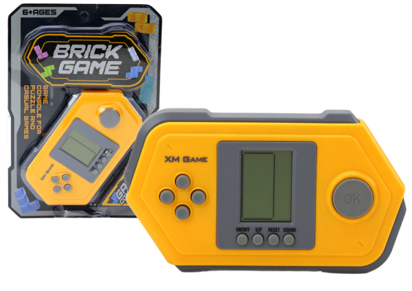 Mamido Elektronická herní konzole Tetris Brick Game šedo-žlutá