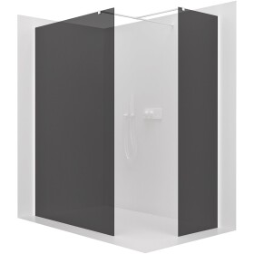 CERANO Sprchová zástěna Walk-in Onyx T L/P - 8 mm - hranatá vzpěra - bílá matná, grafitové sklo - 120x30x200 cm
