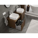 MEXEN/S - Rivel koupelnová skříňka pod umyvadlo 50 cm s deskou, 1 šuplík, reliéf , ořech 91A20-05047-1-BFC86
