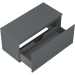 MEXEN/S - Rivel koupelnová skříňka pod umyvadlo 100 cm s deskou, 1 šuplík, reliéf , grafit mat 91A20-10047-1-BFC66