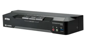 ATEN 2-Port 4K DisplayPort Dual černá / KVM přepínač / 2× PC / Dual-head / 4K / USB (CM1942-AT-G)
