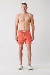 Avva Orange Quick Dry Floral Printed Standard Size Special Boxed Comfort Fit Swimsuit Swim Shorts