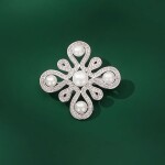 Brož s perlou a zirkony Ginevra, Stříbrná