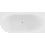 MEXEN/S - Gia volně stojící rohová vana reliéf pravá 170 x 80, bílá lesk, sifon a přepad nikl kartáčovaný 52701708000P-97