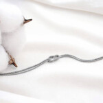 Náramek s propleteným uzlem Inés - chirurgická ocel, Stříbrná 15 cm + 3 cm (prodloužení)