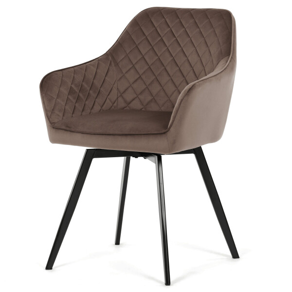 Jídelní židle, hnědá, sametová látka, DCH-425 BR4