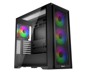 EVOLVEO Rhino, skříň eATX/ATX, 4x ARGB ventilátor 120mm, boční panel temperované sklo + mřížkovaný přední panel EDF_547241