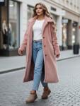 Dámský zimní kabát teddy kožešina dlouhý růžový FashionStreet NY0751z XL