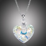 Exkluzivní náhrdelník Swarovski Elements Katherine - srdce, Bílá/čirá 40 cm + 5 cm (prodloužení)