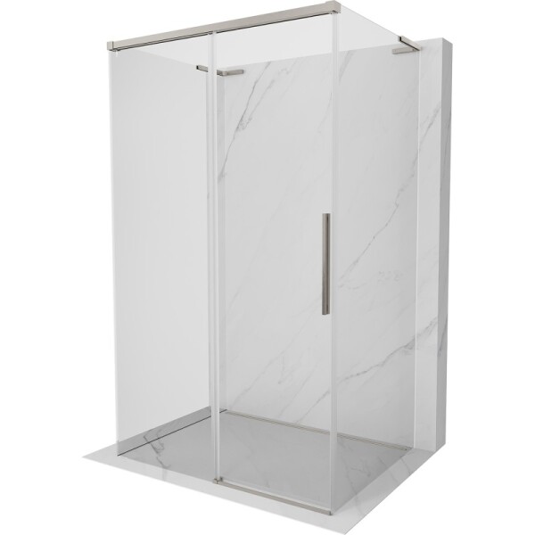 MEXEN/S - Rox-3S L sprchový kout 3 stěnný , posuvný 110 x 85, transparent, nikl kartáčovaný 8C2L-110-085-97-00-3S
