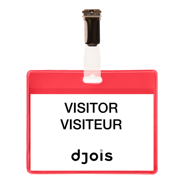 Djois jmenovka, 82,5 x 103 mm, PVC, červené, 25 ks