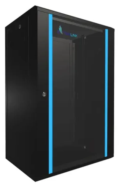 Extralink 18U 600x450 černá / Nástěnný rozvaděč / 19" / skleněné dveře / nosnost 300 kg (EX.14367)