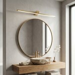 Koupelnové nástěnné LED svítidlo SWE045-1W 80 cm GOLD OSW-20145