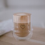 Eulenschnitt Dvoustěnná sklenice na cappuccino Heart 220 ml, čirá barva, sklo