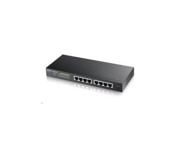 Zyxel GS1900-8HP v3 8-port Desktop Gigabit Web Smart PoE switch: 8x Gigabit metal, IPv6, PoE budget 70W, fanless EDF_311966
