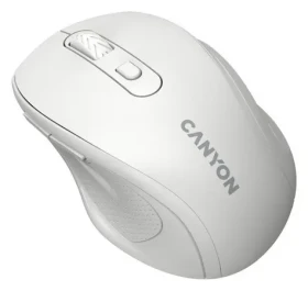Canyon OnClick 20 bílá / Optická bezdrátová myš / tichá / 1600 dpi / 6 tlačítek / 2,4 GHz (CNE-CMSW20W)