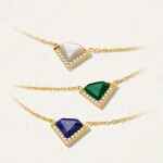 Ocelový náhrdelník Josiane - perleť a zirkony, Zlatá 39 cm + 7 cm (prodloužení)