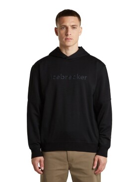 Pánská merino mikina ICEBREAKER Mens Merino 360 RealFleece Elemental LS Hoodie, Black velikost: M