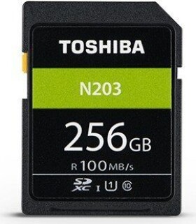 Toshiba High Speed N203 SDXC 256GB / U1 / UHS-I / Class 10 / čtení: až 100MBs (THN-N203N2560E4)