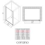 CERANO - Sprchové křídlové dveře Antelo L/P - 6 mm - černá matná, transparentní sklo - 65x190 CER-481744