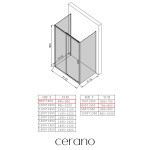 CERANO - Třístěnný sprchový kout Varone LINE U L/P - 6 mm - chrom, mléčné sklo - 90x80 - posuvný CER-DY505-9104