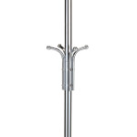 Věšák stojanový, výška 182 cm, kovová konstrukce, lesklý chrom, nosnost 10 kg