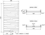 MEXEN - Provo otopný žebřík/radiátor 1125 x 600 mm, 799 W, černý W209-1125-600-00-70