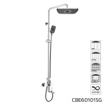 Mereo Viana vanová baterie s talířovou hranatou sprchou, černá CBE60101SG