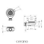 CERANO - Sifon sprchové vaničky - krátký - 90mm - DN40 - příruba nerez CER-414764