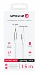 SWISSTEN TEXTILE Audio adaptér Lightning - 3.5mm Jack 1.5m bílá (73502308)