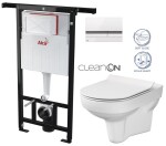 ALCADRAIN Jádromodul - předstěnový instalační systém s bílým/ chrom tlačítkem M1720-1 + WC CERSANIT CITY NEW CLEANON + WC SEDÁTKO SLIM AM102/1120 M1720-1 CI2