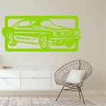 Samolepka Ford Mustang Barva: růžová, Velikost: 80 x 37 cm