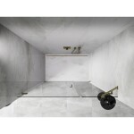 MEXEN/S - Lunar-B sprchové dveře křídlové levé 110, transparent, zlatá kartáčovaná 832S-110-050-55-00-L