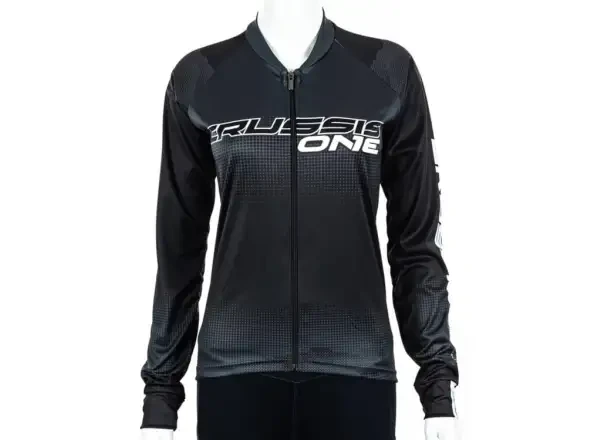 Crussis One dámský cyklistický dres dlouhý rukáv černá/bílá vel. S