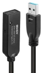 Lindy USB 3.0 aktivní prodlužka Typ A 20 m černá / Prodlužovací kabel USB / USB 3.2 Gen 1 / 5 Gbit/s (43375)