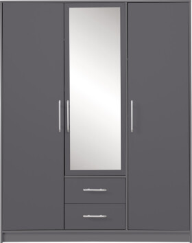 Šatní skříň Smart SR2 Varianta: Se zrcadlem, Barva korpusu + barva dveří: Antracit