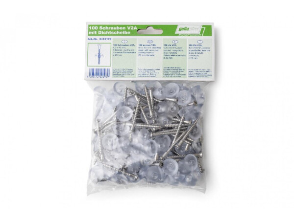 Nerez vrut V2A s plastovou těsnicí podložkou V2A s plastovou podložkou - stříbrná (4,5 x 45 mm) – 20 bal