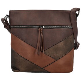 Trendy dámská koženková crossbody kabelka Nicoll, coffee