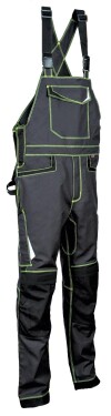 Pracovní kalhoty s laclem COFRA REDONDA Barva: Černo/ Zelená, Velikost: 52 (V488_0_04_52)