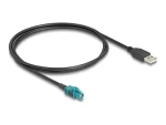 DeLock Kabel HSD Z (F) - USB 2.0 A (M) černá / Kabel / 1 m / 100 Ohm / 6 GHz (90534)