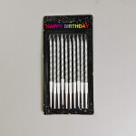 Cake star Dortové svíčky spirálové stříbrné 10ks